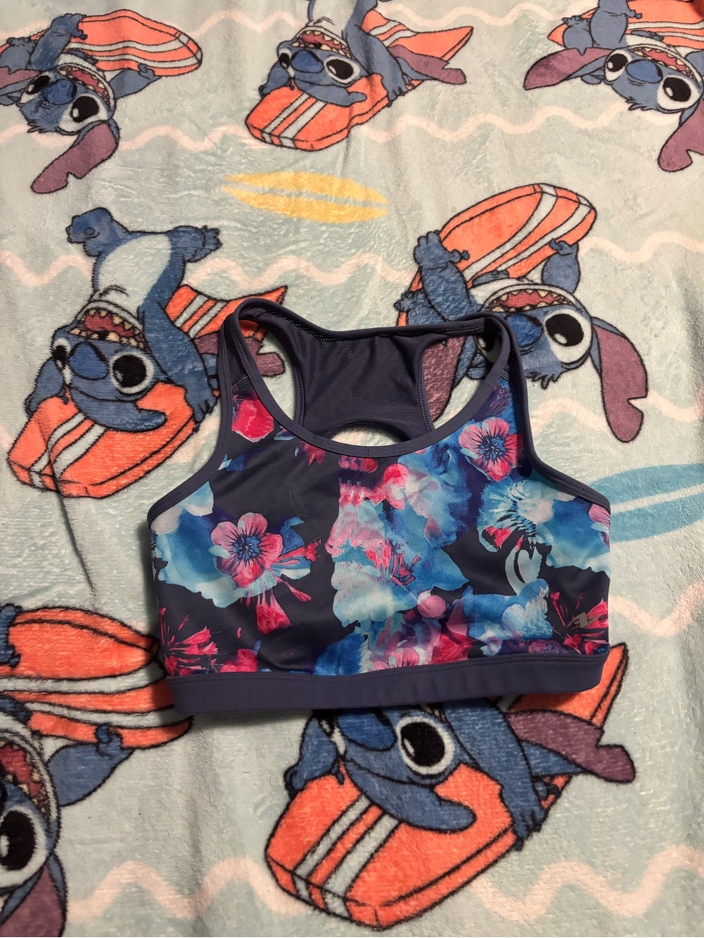 Athletic Works Navy Sports Bra with Light Blue Lining